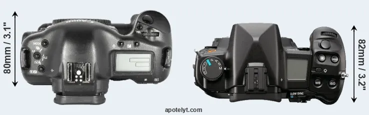 Compare 1D Mark II versus A900 top