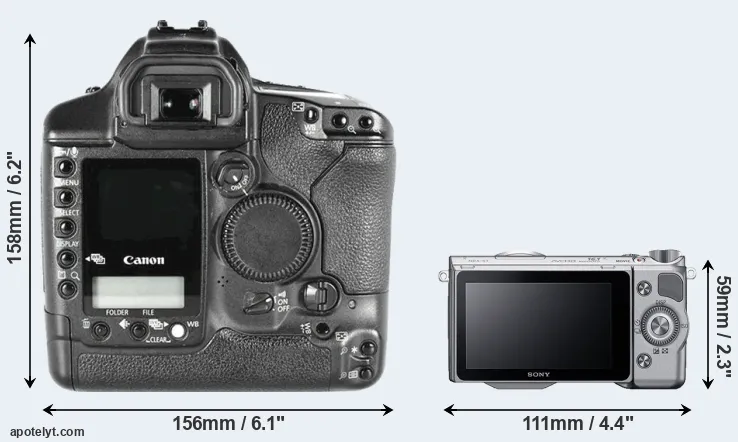 Comparison 1D Mark II or NEX-5T rear