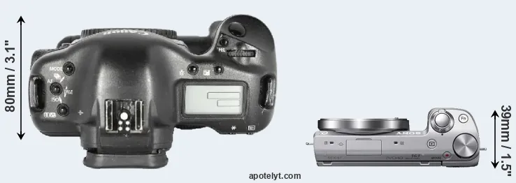 Compare 1D Mark II versus NEX-5T top