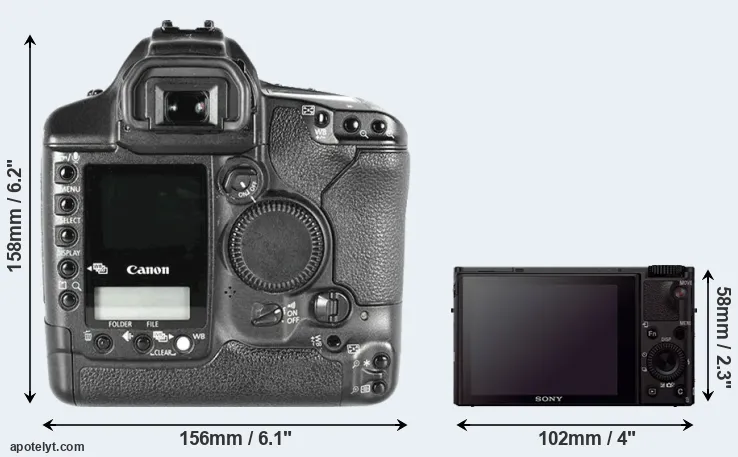 Comparison 1D Mark II or RX100 III rear