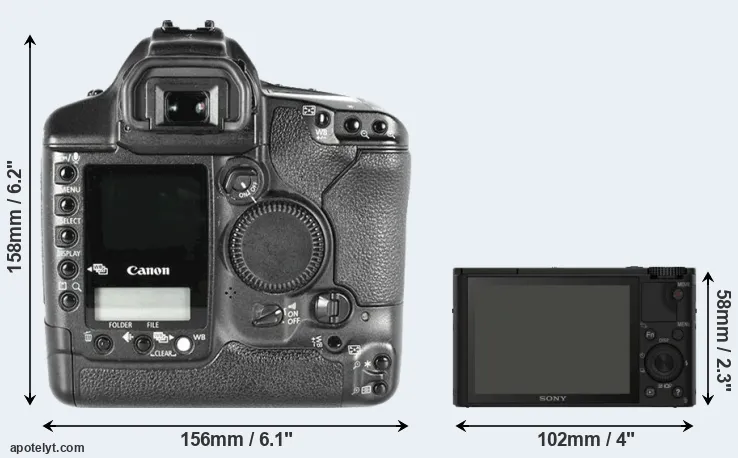 Comparison 1D Mark II or RX100 rear