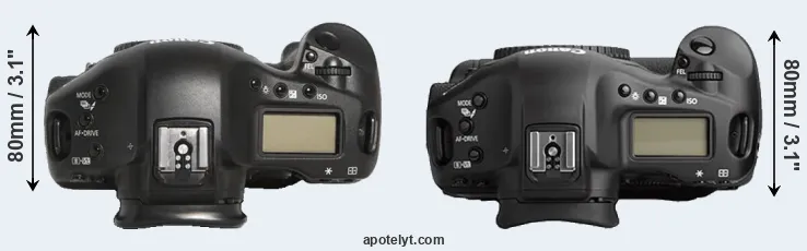 Compare 1D Mark III versus 1Ds Mark II top