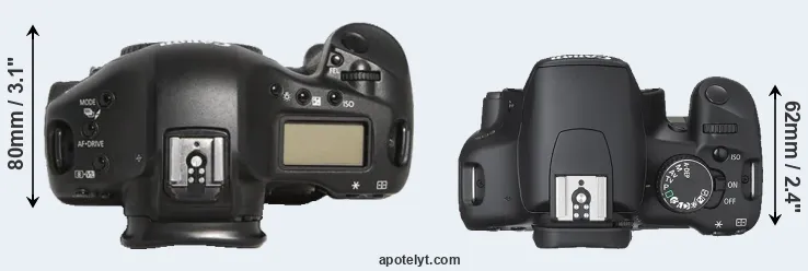 Compare 1D Mark III versus 450D top