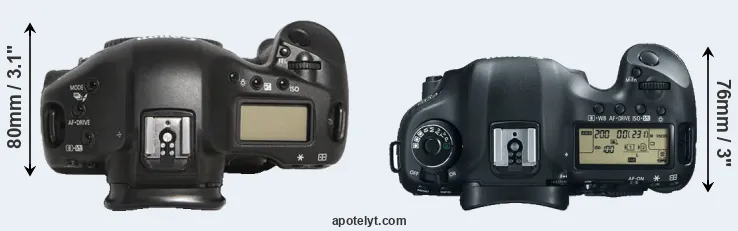 Compare 1D Mark III versus 5D Mark III top