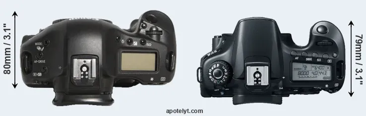 Compare 1D Mark III versus 60D top