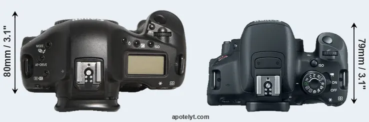 Compare 1D Mark III versus 700D top