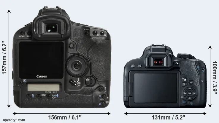 Comparison 1D Mark III or 800D rear