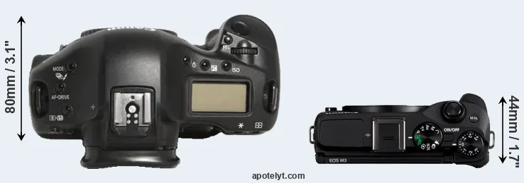Compare 1D Mark III versus M3 top