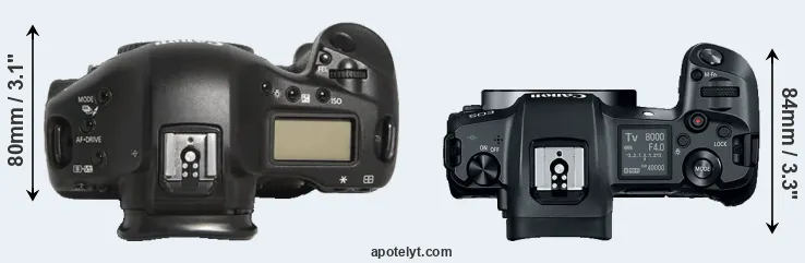 Compare 1D Mark III versus Canon R top