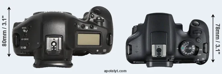 Compare 1D Mark III versus T7 top