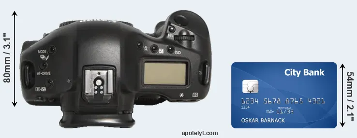 1D Mark III versus credit card top view