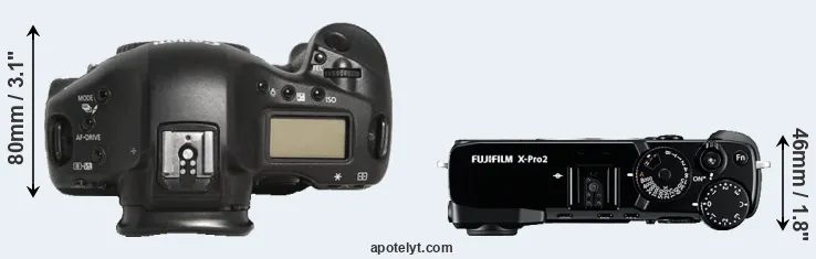 Compare 1D Mark III versus X-Pro2 top