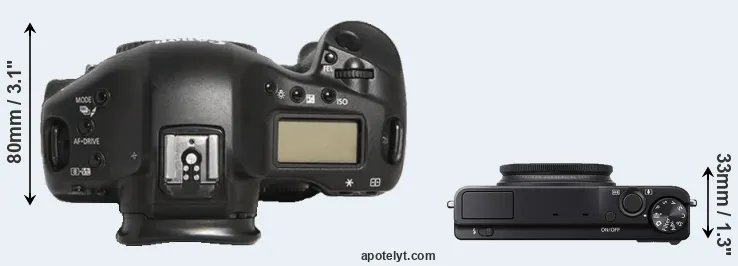 Compare 1D Mark III versus XQ1 top