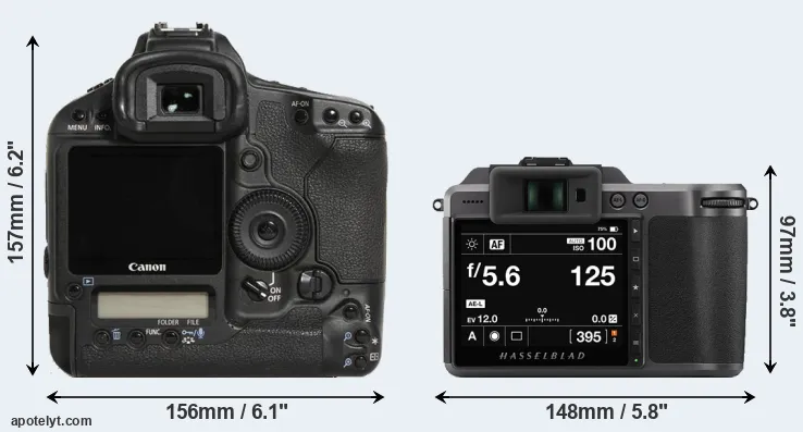 Comparison 1D Mark III or X1D II rear