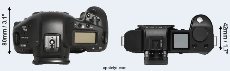 Compare 1D Mark III versus Leica SL2 top