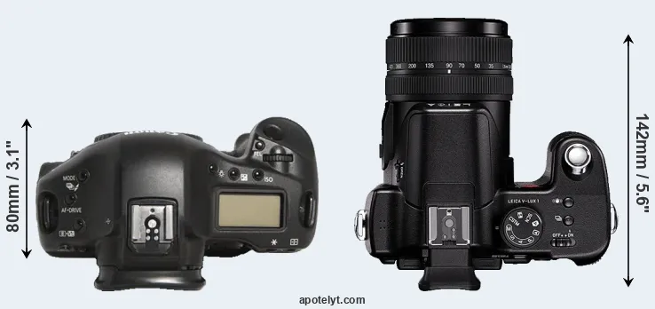Compare 1D Mark III versus V-LUX 1 top