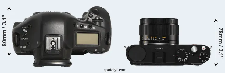 Compare 1D Mark III versus X Typ 113 top