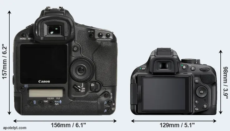 Comparison 1D Mark III or D5200 rear