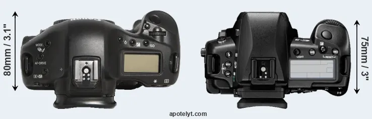 Compare 1D Mark III versus E-3 top