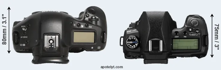 Compare 1D Mark III versus E-30 top