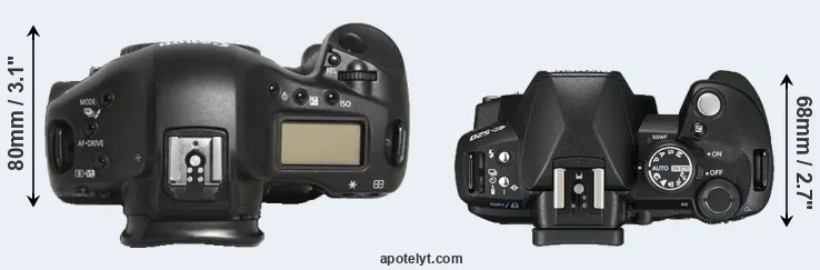 Compare 1D Mark III versus E-520 top