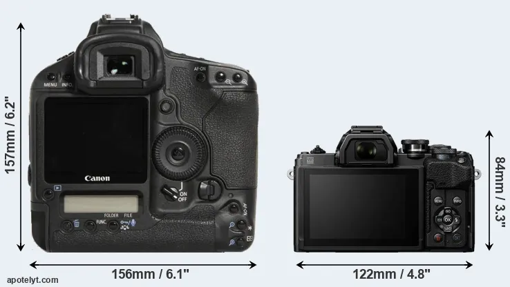 Comparison 1D Mark III or E-M10 IV rear