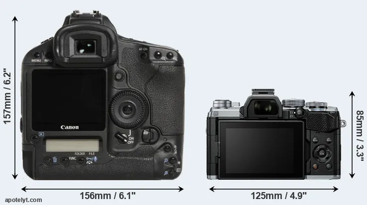 Comparison 1D Mark III or E-M5 III rear