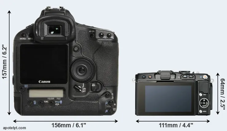 Comparison 1D Mark III or E-PL5 rear