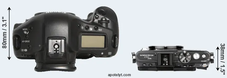 Compare 1D Mark III versus E-PL5 top