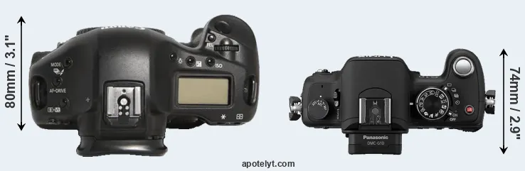 Compare 1D Mark III versus G10 top