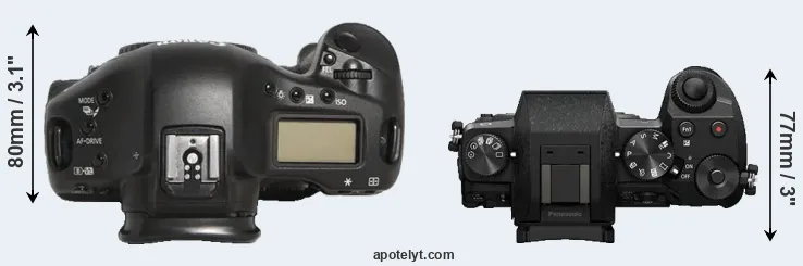 Compare 1D Mark III versus G7 top