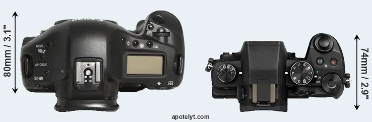 Compare 1D Mark III versus G85 top