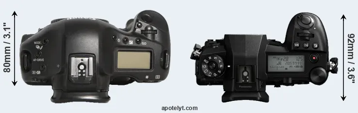 Compare 1D Mark III versus G9 top