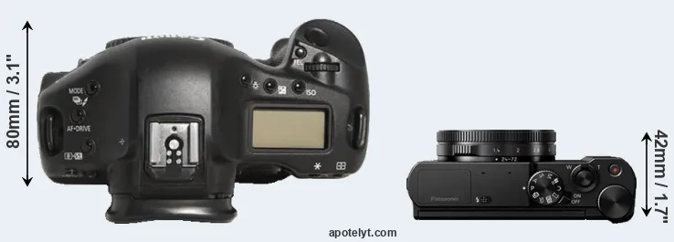 Compare 1D Mark III versus LX10 top