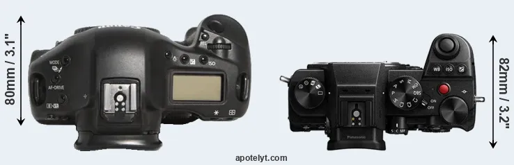 Compare 1D Mark III versus S5 top
