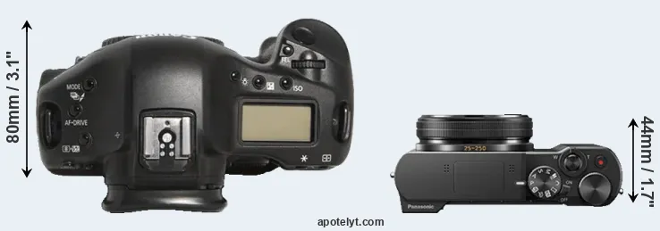 Compare 1D Mark III versus TZ100 top