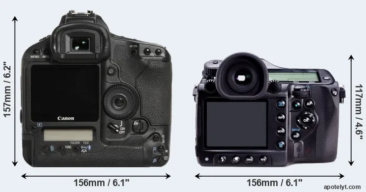 Comparison 1D Mark III or 645D rear