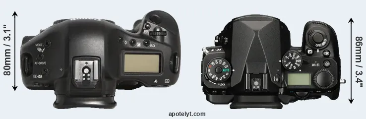 Compare 1D Mark III versus K-1 top