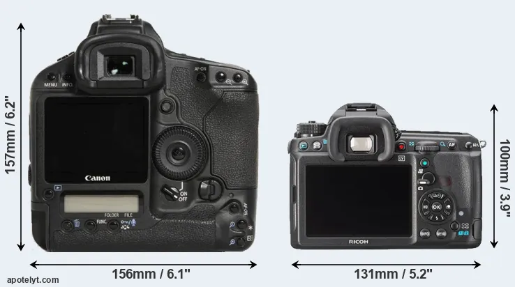 Comparison 1D Mark III or K-3 rear