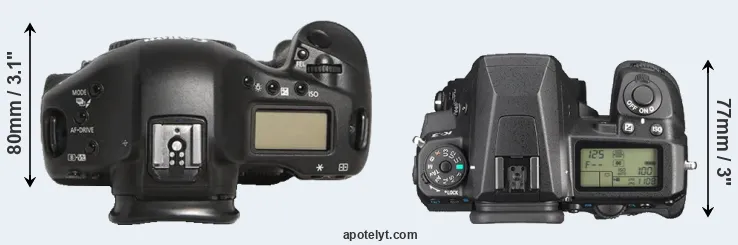 Compare 1D Mark III versus K-3 top