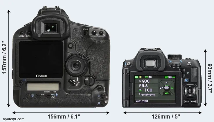 Comparison 1D Mark III or K-70 rear