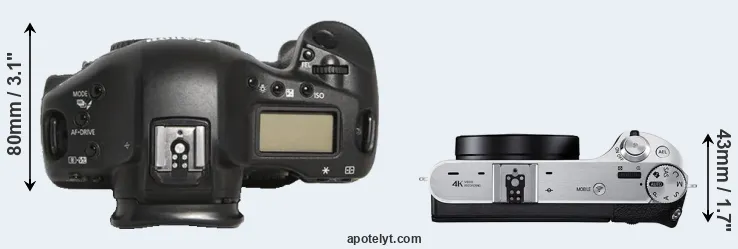 Compare 1D Mark III versus NX500 top