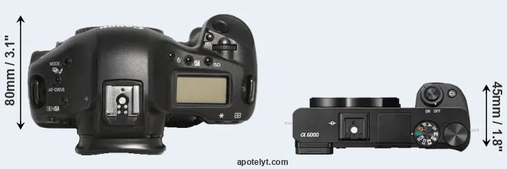 Compare 1D Mark III versus A6000 top