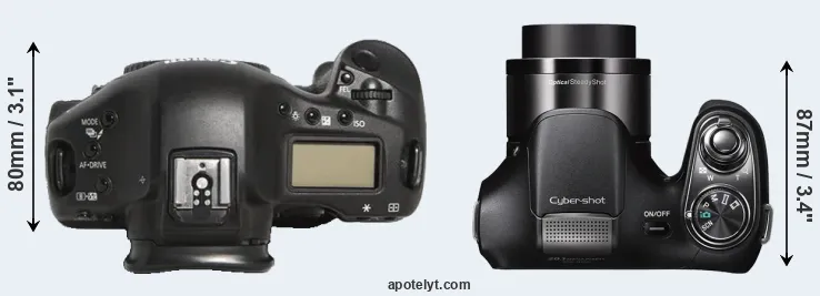 Compare 1D Mark III versus H200 top
