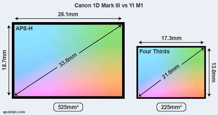 Canon 1D Mark III and YI M1 sensor measures