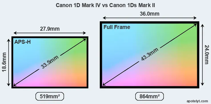 Canon 1D Mark IV and Canon 1Ds Mark II sensor measures