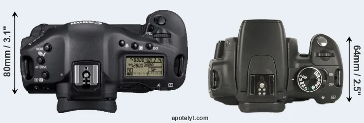 Compare 1D Mark IV versus 350D top