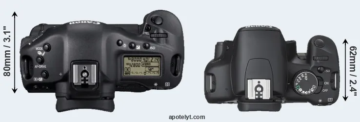 Compare 1D Mark IV versus 450D top
