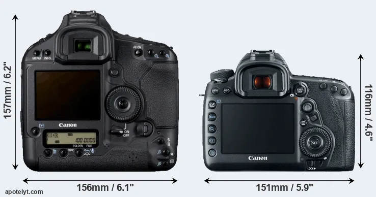 Comparison 1D Mark IV or 5D Mark IV rear