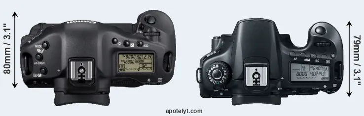 Compare 1D Mark IV versus 60D top